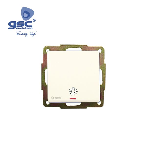 Interrupteur " lumière" Blanc 56x56mm 10A 250V ave | 000201010