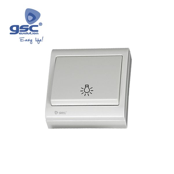 Interrupteur "lumière" Blanc 80x80mm 10A 250V | 000200494