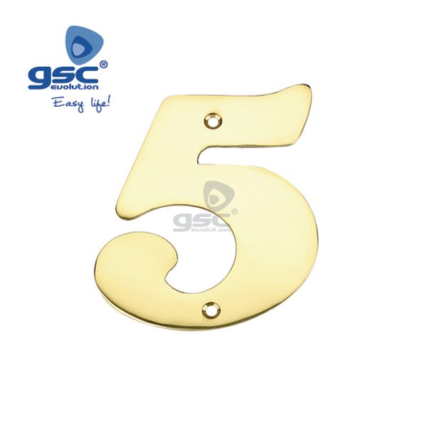 Numéro de porte 5 acier avec vis | 003302605