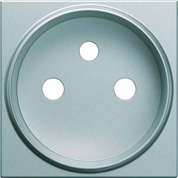 Enjoliveur Gallery prise de courant rénovation 2P+T, finition Titane WXD105T