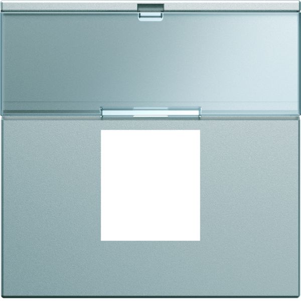 Enjoliveur Gallery prise RJ45 avec porte étiquette 2 modules, finition Titane WXD206T