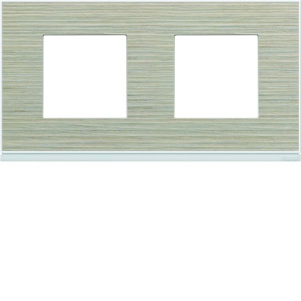 Plaque de finition Gallery 2 postes Latté entraxe horizontale 71 mm WXP2512