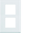 Plaque de finition Gallery 2 postes Moon glass verticale entraxe 57 mm WXP4022