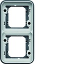 Support double étanche Cubyko pour montage encastré vertical, IP55, Gris WNA408