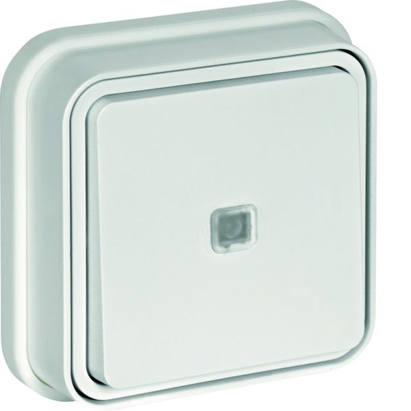 cubyko Poussoir 1F à voyant témoin encastré à griffes blanc IP55 WNE023BG