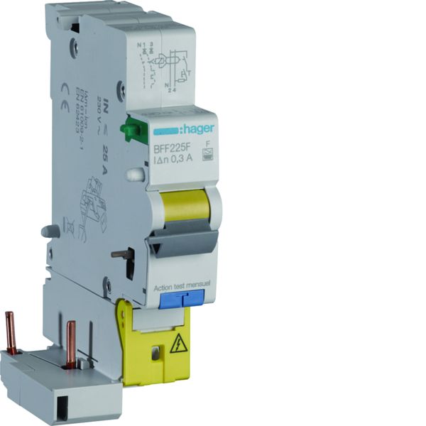 Bloc différentiel 25A 300mA 1P+N type F à bornes décalées BFF225F