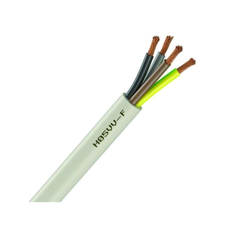 Câble Électrique Souple H05 VV-F Blanc 4G1.5 mm² - Couronne De 50M