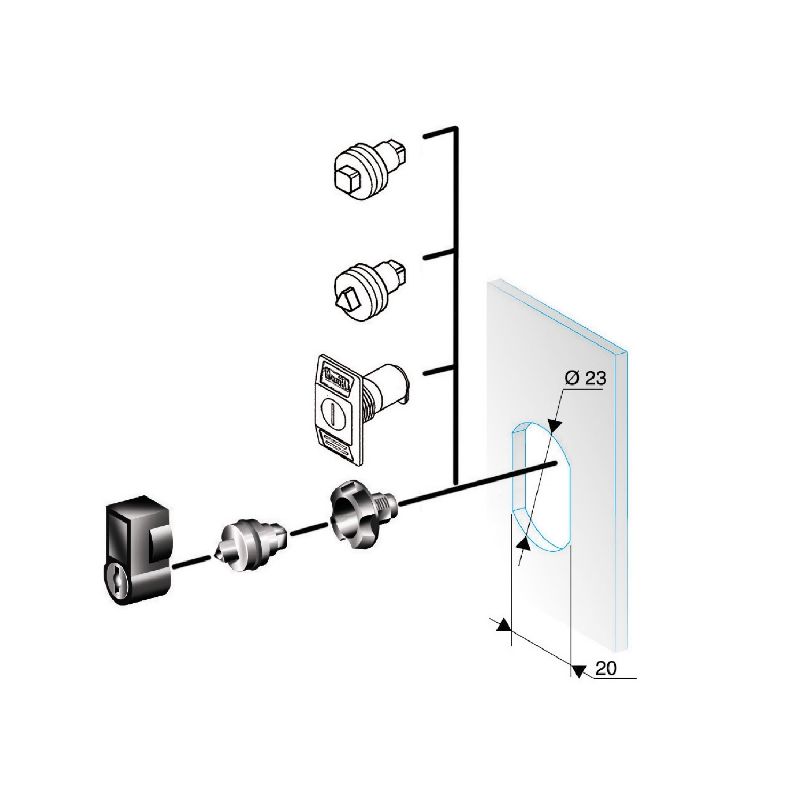 Spacial SD - insert triangle 8mm coffret mural NSYTT8CRN