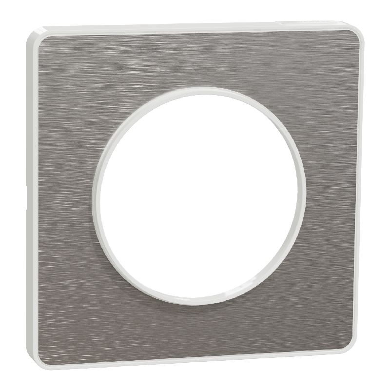 Odace Touch, plaque Aluminium brossé avec liseré B S520802J