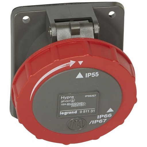 [LEG051131] Prise Fixe Hypra Ip66/67-55 16A 380V~ À 415V~ 3P+N+T P legrand 051131