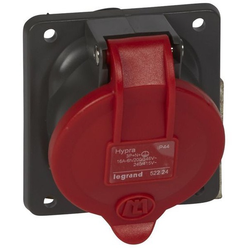 [LEG052224] Prise Fixe Hypra Ip44 16A 380V~ À 415V~ 3P+N+T Plastiq legrand 052224