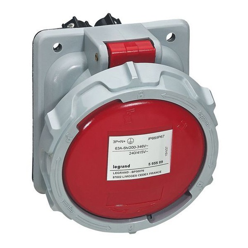 [LEG555589] Prise Fixe P17 Ip66/67 63A 380V~ À 415V~ 3P+N+T legrand 555589