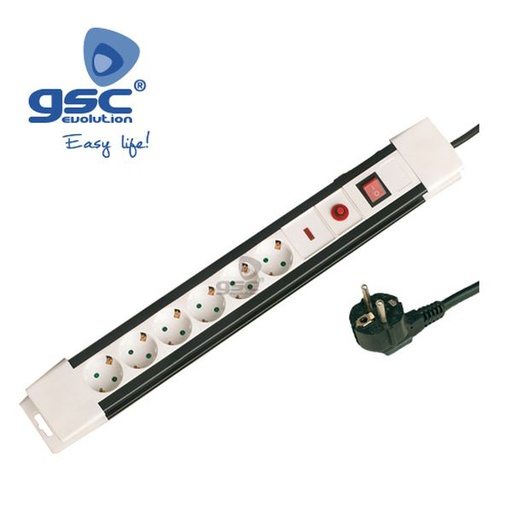[GC000800797] Multiprises Espagnole 6T. / Int. (3x1.5mm) 1.5M av | 000800797