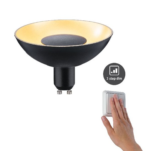 [PAU28794] LED GU10 5W noir/doré 3step dim 230V