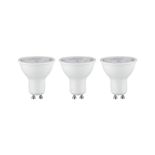 [PAU28928] LED GU10 x3 460lm 7W 4000K 36° blc dép 230V RAL9003