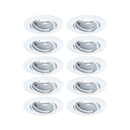 [PAU93400] Base encastré orientable max10x10W GU10 230V 51mm blanc/métal