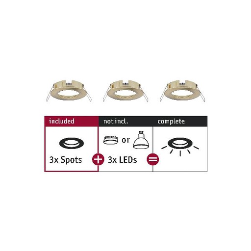 [PAU92483] ENC Choose 3 spots fixes max 3x10W Laiton bros alu 230V 51mm