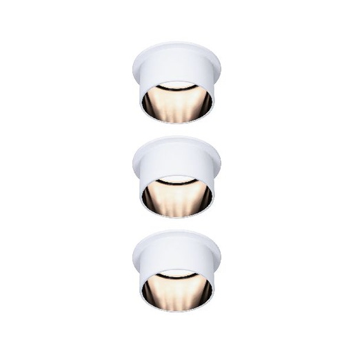 [PAU93377] Kit ENC Gil Coin 3StepDim rd fixe LED 3x6W 2700K 230V Blanc/noir dép alu