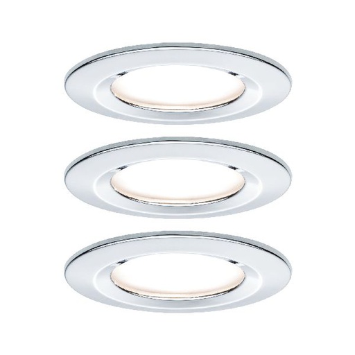 [PAU93463] Kit ENC Nova Coin rond fixe LED 3x6W 2700K 230V Chrome/Alu