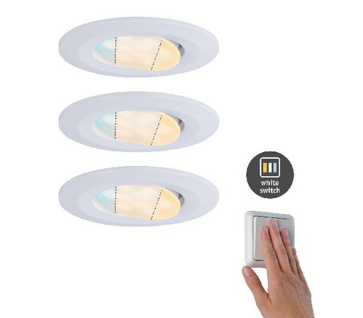 [PAU92999] ENC HomeSpa kit Calla IP65 WhiteSwitch rond noir LED 3x550lm 5,5W 230V Blanc
