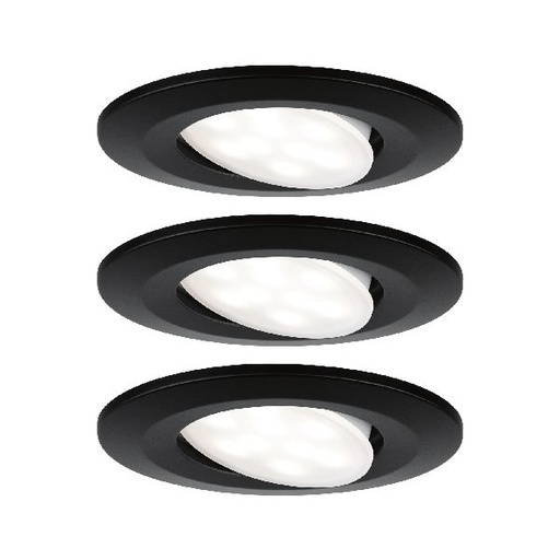 [PAU99991] Kit ENC Calla IP65 rond orientables LED 3x680lm 4000K 6W 230V Noir mat