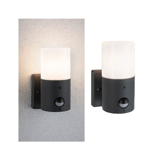 [PAU94648] Applique 230V extérieur Tubs PIR IP44 E27 Métal Gris
