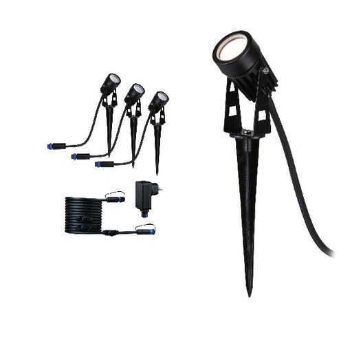 [PAU94373] Extérieur Plug+Shine spot 3W Kit démar IP65 3000K Black