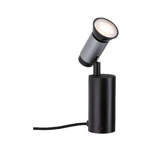 [PAU79521] Lpe à poser/applique Runa max 1x_W GU10 Noir/Anthracite 230V métal