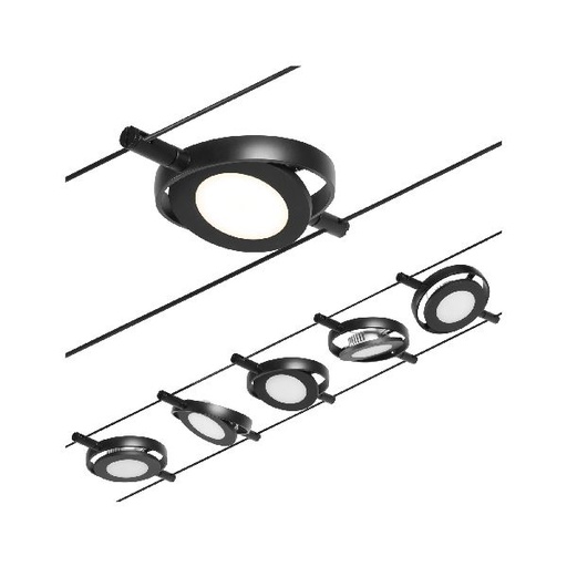 [PAU94418] Kit Corduo Wire System RoundMac 5x4,5W Nr dépoli/chrome 12V CC 60VA Syn 3000K
