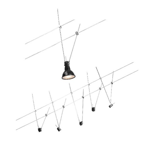 [PAU94456] Wire System Simple max 5x10W GU5,3 Chrome 30VA Métal