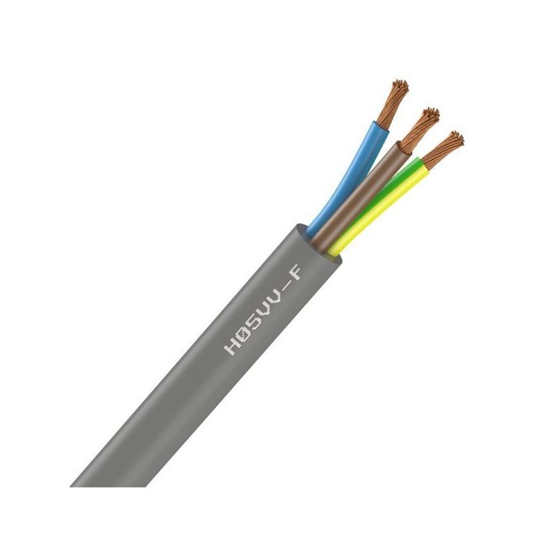 Câble électrique souple H05VV-F gris 3G1 - au m