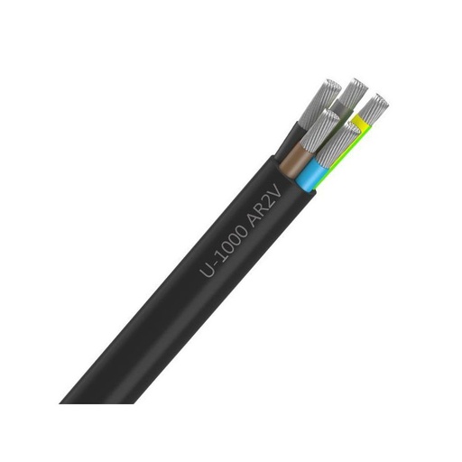 [CAB-1638/1] Câble Électrique U-1000 AR2V 4X25 mm² Alu Rigide Noir - Prix au m