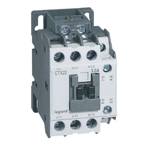[LEG416099] Ctx Contacteur 3P 12A 1No1Nc 415V Ac Bornes A Vis T2 legrand 416099
