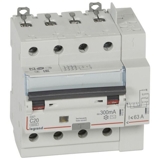 [LEG411217] Disjoncteur Diff Dx³ 6000 -Vis/Auto-4P 400V~ 20A-Typeac 300M legrand 411217