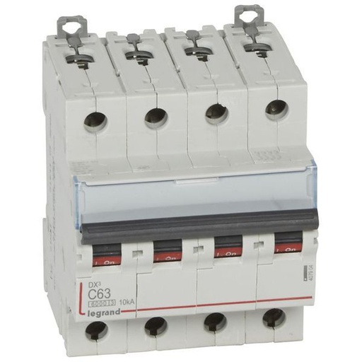 [LEG407904] Disjoncteur Dx³ 6000 -Vis/Vis- 4P- 400V~-63A-Courbec-Peigne legrand 407904