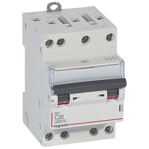 [LEG407908] Disjoncteur Dx³ 6000 Vis/Vis- 4P 400V~-20A-10Ka-Courbec-Peig legrand 407908