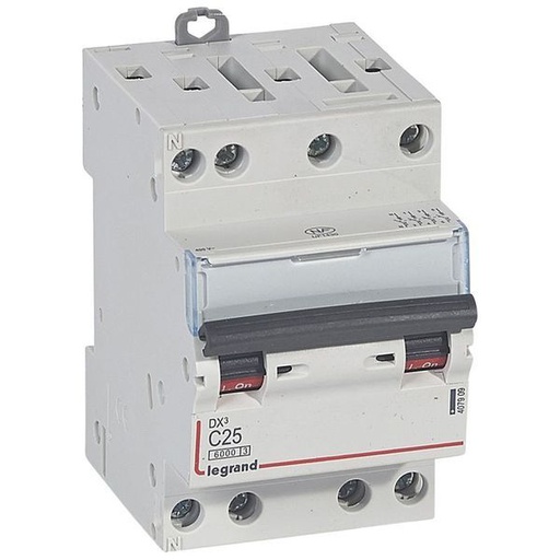 [LEG407909] Dx3 Disjoncteur 4P C25 6000A/10Ka 3 Modu Les legrand 407909