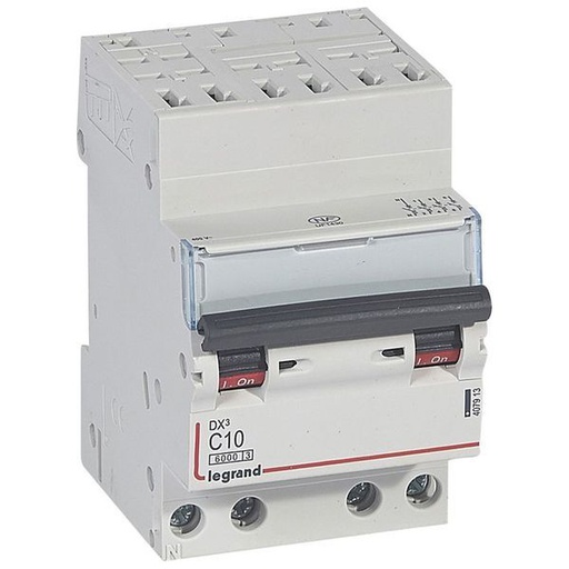 [LEG407913] Disjoncteur Dx³ 6000 -Auto/Vis- 4P- 400V~-10A-Courbec-Peigne legrand 407913