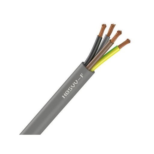 [CAB-1123] Câble Électrique Souple H05 VV-F Gris 4G0.75 mm² - Couronne De 50M