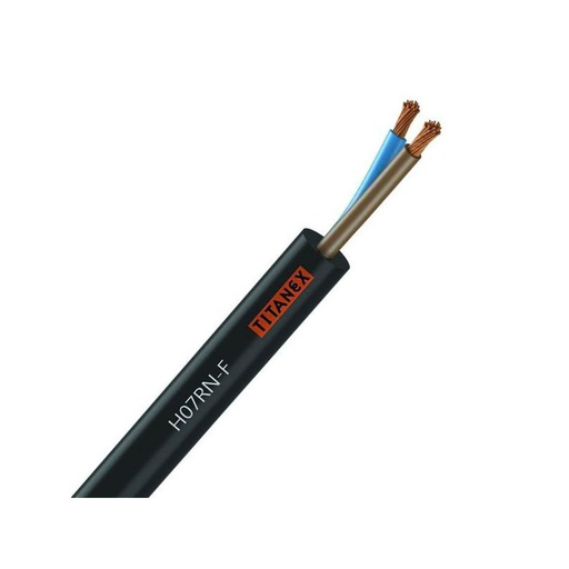 [CAB-2012] Câble Électrique H07 RN-F 2X2.5 mm² Souple Noir Cuivre - Touret De 50M