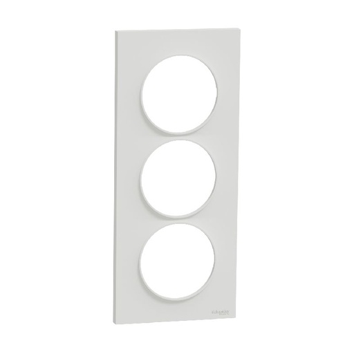 [SCHS520716] Odace Styl, plaque Blanc 3 postes verticaux entrax S520716