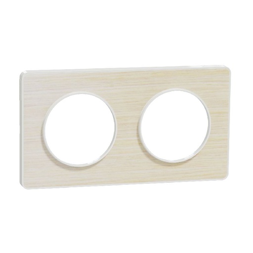 [SCHS520804M] Odace Touch, plaque Bois nordique liseré Blanc 2 p S520804M