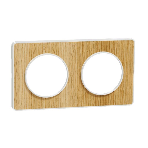 [SCHS520804N] Odace Touch, plaque Bois naturel liseré Blanc 2 po S520804N