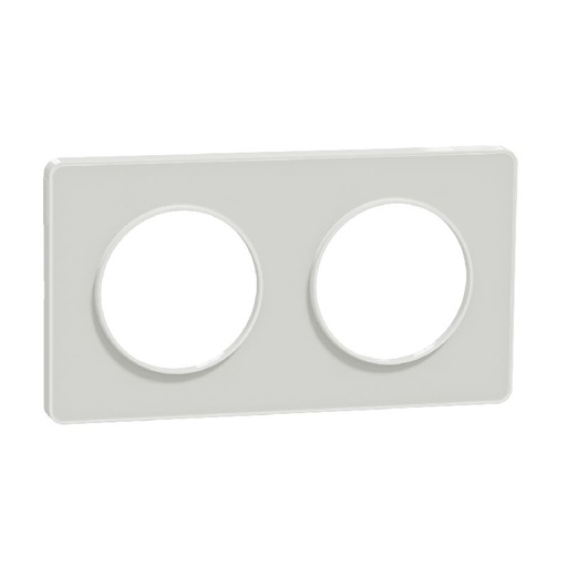 [SCHS520804R] Odace Touch, plaque Translucide Blanc 2 postes hor S520804R