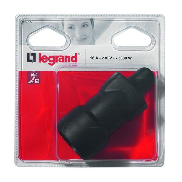 Prolongateur 2P+T 16A Franco-Belge Caout Chouc Noir Borne A legrand 093915