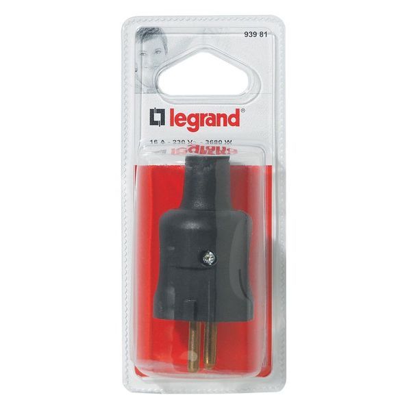 Fiche Mâle Sans Terre Caoutchouc 16 A Blister legrand 093981