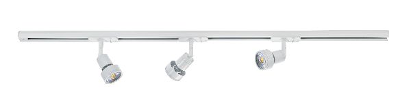 Zao - rail 1 all. + 3 spots gu10, blanc, a/lpes led 6w 3000k 500lm inc - 0257