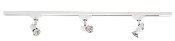 Comete - rail 1 all.029 + 3 spots gu10 blanc, a/lpes led 6w 3000k 500l - 0326