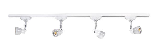 Diam - rail 1 all. 029 + 4 spots gu10, blanc, a/lpes led 6w 3000k 500l - 1197