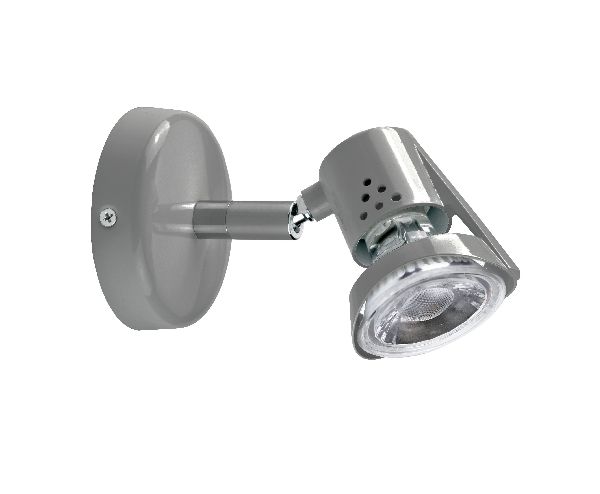 Rubis - spot sur patère gu10, gris, a/lpe led 6w 3000k 500lm incl - 1300